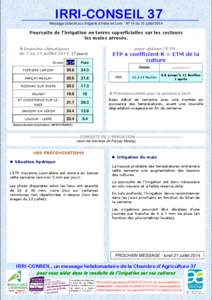 Irri-conseil n° 14 du15 juillet 2014