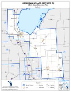 MICHIGAN SENATE DISTRICT[removed]Apportionment Plan 0 5 Miles