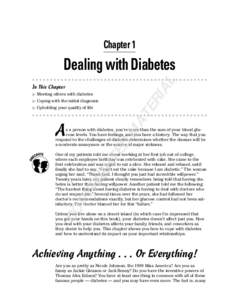 Chapter 1  AL Dealing with Diabetes In This Chapter