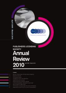 AprilMarchPLS Publishers Licensing Society  PUBLISHERS LICENSING