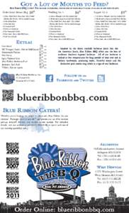 Got a Lot of Mouths to Feed?  Blue Ribbon BBQ caters! For smaller gatherings, choose one of these great values available in our restaurants[removed]Greensboro Brown Bag