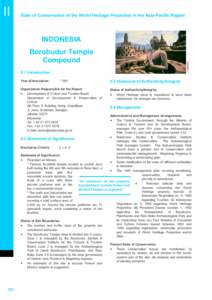Summary of Section II: Periodic Report on the State of Conservation of the Borobudur Temple Compounds, Indonesia, 2003