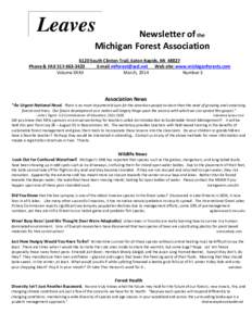 Leaves  Newsletter of the Michigan Forest Association[removed]South Clinton Trail, Eaton Rapids, MI 48827