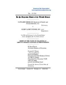 NO[removed]In the Supreme Court of the United States KATHLEEN SEBELIUS, Secretary of Health and Human Services, et al. Petitioners,