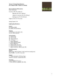 Source Technical Specifications As of August 2008 – Subject to Change Source black box Dimensions: Room Dimensions: First Floor (99’x 34’): 3,366 sq ft