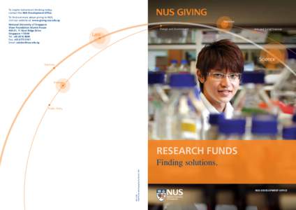 To inspire tomorrow’s thinking today, contact the NUS Development Office. To find out more about giving to NUS, visit our website at: www.giving.nus.edu.sg National University of Singapore Shaw Foundation Alumni House