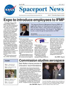 Aug. 23, 2002  Vol. 41, No. 17 Spaceport News America’s gateway to the universe. Leading the world in preparing and launching missions to Earth and beyond.