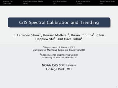 Spectral Cal.  High Spectral Res. Mode Sinc Ringing Obs