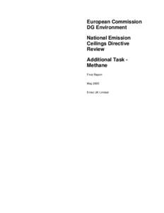 European Commission DG Environment National Emission Ceilings Directive Review Additional Task Methane