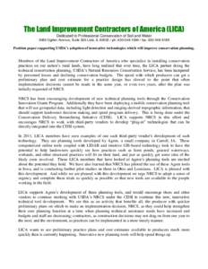 The Land Improvement Contractors of America (LICA) Dedicated to Professional Conservation of Soil and Water 3080 Ogden Avenue, Suite 300 Lisle, ILph: fax: Position paper supporting US