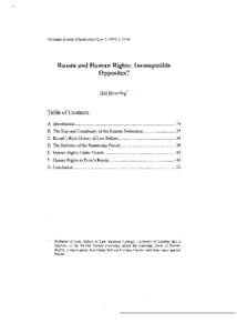 Gdttingen Journal of International Law, Russia and Human Rights: Incompatible Opposites? Bill owr ring*