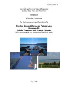 AGENDA ITEM #6  Indiana Department of Natural Resources Indiana State Parks and Reservoirs Prospectus A Business Opportunity