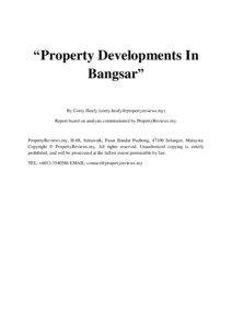 “Property Developments In Bangsar” By Corey Heafy ([removed])