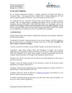 Entanet International Ltd Terms and Conditions Revision 23 – [removed]