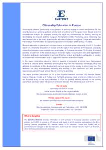 Immigration law / Punishments / Philosophy of education / Citizenship / Educational policies and initiatives of the European Union / Teacher education / Eurydice Network / Lifelong learning / Education in Portugal / Education / Educational programs / Citizenship education