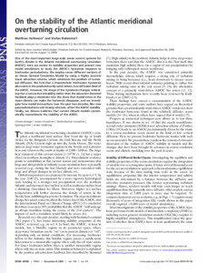 On the stability of the Atlantic meridional overturning circulation Matthias Hofmann1 and Stefan Rahmstorf