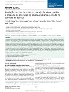 Copyright PCRS-UK - reproduction prohibited Prim Care Respir J 2013; 22(3): [removed]REVISÃO CLÍNICA  Avaliação do risco de crises no manejo da asma: revisão