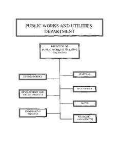 PUBLIC WORKS AND UTILITIES DEPARTMENT DIRECTOR OF PUBLIC WORKS & UTILITIES Greg MacLean