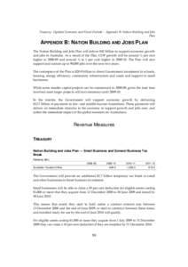 Treasury - Updated Economic and Fiscal Outlook -  Appendix B: Nation Building and Jobs Plan