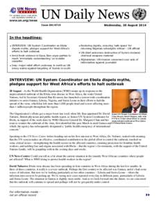 Mononegavirales / Tropical diseases / Zoonoses / Ebola / Ebola virus disease / David Nabarro / Virus / Ebola virus / United Nations / Biology / Microbiology / Medicine