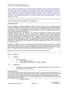 Whole Building Design Guide Federal Green Construction Guide for Specifiers This is a guidance document with sample specification language intended to be inserted into project specifications on this subject as appropriat