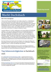 Meine Ferienregion Mitgliedsgemeinde Markt Dachsbach Eine Perle im Aischgrund 