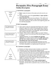 Persuasive Five-Paragraph Essay Outline/Description