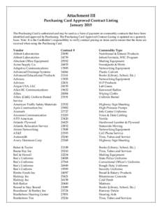 Microsoft Word - P-Card Approved Contract List January 2015