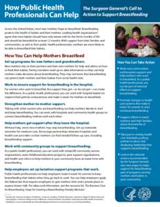 How Public Health Professionals Can Help The Surgeon General’s Call to Action to Support Breastfeeding