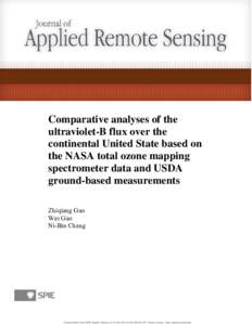 Comparative analyses of the ultraviolet-B flux over the continental United State based on the NASA total ozone mapping spectrometer data and USDA ground-based measurements