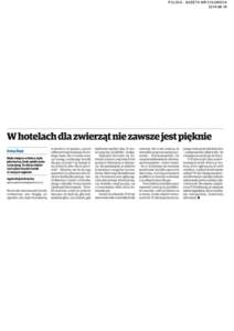 POLSKA - GAZETA WROC£AWSKA[removed]W hotelach dla zwierząt nie zawsze jest pięknie Dolny Śląsk Mało miejsca w klatce, byle