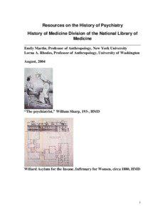 Resources on the History of Psychiatry from the History of Medicine of NLM