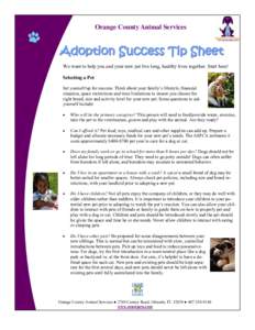 Adoption Success Tip Sheet_dogs and cats