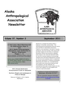 Alaska Anthropological Association Newsletter  Volume 37, Number 2
