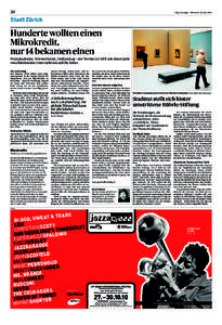 20  Tages-Anzeiger – Mittwoch, 30. Juni 2010 Stadt Zürich