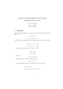 Nonconvex Rigid Bodies with Stacking Implementation Notes Marc ten Bosch March