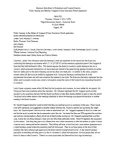 Arkansas State Board of Embalmers and Funeral Directors Public Hearing and Meeting– Hoggard & Sons Crematory Permit Application MINUTES Thursday, October 2, 2014, 12PM Piggott Community Center – Executive Room 161 Ea