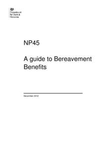 NP45 - A guide to Bereavement Benefits