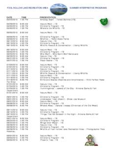 FOOL HOLLOW LAKE RECREATION AREA  DATE TIME