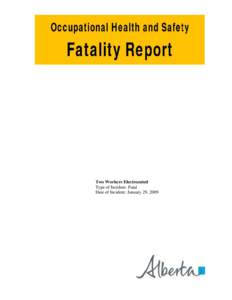 Two Workers Electrocuted Type of Incident: Fatal Date of Incident: January 29, 2009 File:F[removed]