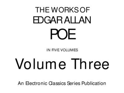 THE WORKS OF  EDGAR ALLAN POE IN FIVE VOLUMES