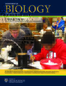 BIOLOGY DEPARTMENT OF Summer NewsletterOutreach Program