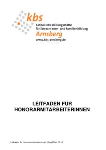 Leitfaden für HonorarmitarbeiterInnen