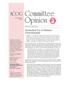 ACOG Committee on Ethics Committee Opinion