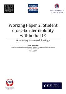 Working Paper 2: Student cross-border mobility within the UK