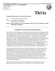 STATE OF CALIFORNIA—NATURAL RESOURCES AGENCY  EDMUND G. BROWN JR., G OVERNOR CALIFORNIA COASTAL COMMISSION CENTRAL COAST DISTRICT OFFICE