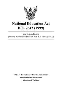 National Education Act B.E[removed]and Amendments (Second National Education Act B.E[removed]Office of the National Education Commission