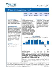 December 31, 2014  Wright Current Income Fund Inception  Assets