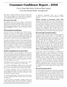 _______________________________________________________________________________________________________________________________________  C onsumer Confidence Report – 2013 City of Great Falls Public Drinking Water Supp