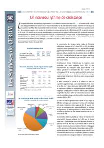 Les Synthèses de CEROM Juin 2016 LES COMPTES ÉCONOMIQUES RAPIDES DE LA NOUVELLE-CALÉDONIE EN 2014